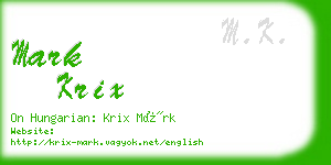 mark krix business card